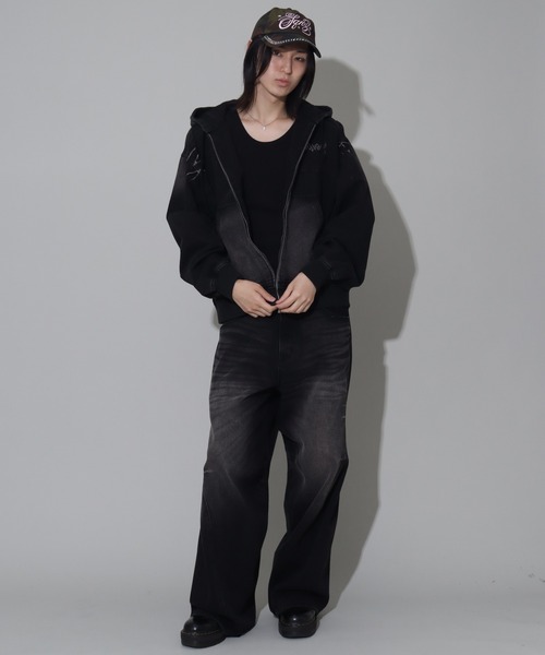 SEQUENZ（シークエンズ）の「【SEQUENZ/シークエンズ】OVERDYED PINCH CARVE DENIM PANTS（デニムパンツ・メンズ・ブラック/ネイビー/ブラウン/パープル系その他・M/L）」の13枚目の写真