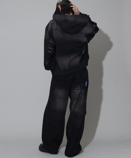 SEQUENZ（シークエンズ）の「【SEQUENZ/シークエンズ】OVERDYED PINCH CARVE DENIM PANTS（デニムパンツ・メンズ・ブラック/ネイビー/ブラウン/パープル系その他・M/L）」の14枚目の写真