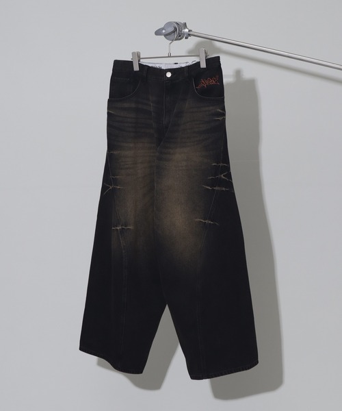 SEQUENZ（シークエンズ）の「【SEQUENZ/シークエンズ】OVERDYED PINCH CARVE DENIM PANTS（デニムパンツ・メンズ・ブラック/ネイビー/ブラウン/パープル系その他・M/L）」の18枚目の写真
