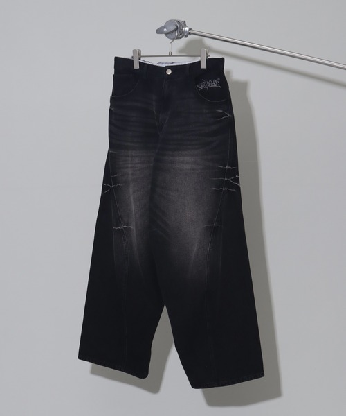 SEQUENZ（シークエンズ）の「【SEQUENZ/シークエンズ】OVERDYED PINCH CARVE DENIM PANTS（デニムパンツ・メンズ・ブラック/ネイビー/ブラウン/パープル系その他・M/L）」の5枚目の写真