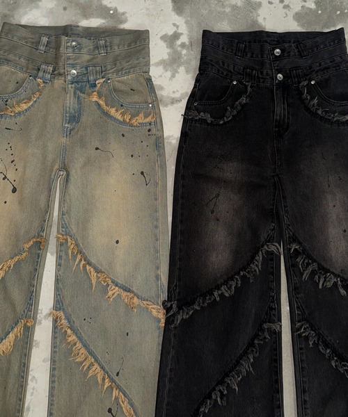 A‘gem 9（エージェムナイン）の「A'GEM/9 × .kom 『A'GEM/9/エージェムナイン』 Wウエストデニムパンツ（デニムパンツ・メンズ・ライトブルー/ブラック・M/L）」の12枚目の写真