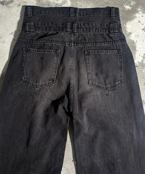 A‘gem 9（エージェムナイン）の「A'GEM/9 × .kom 『A'GEM/9/エージェムナイン』 Wウエストデニムパンツ（デニムパンツ・メンズ・ライトブルー/ブラック・M/L）」の7枚目の写真