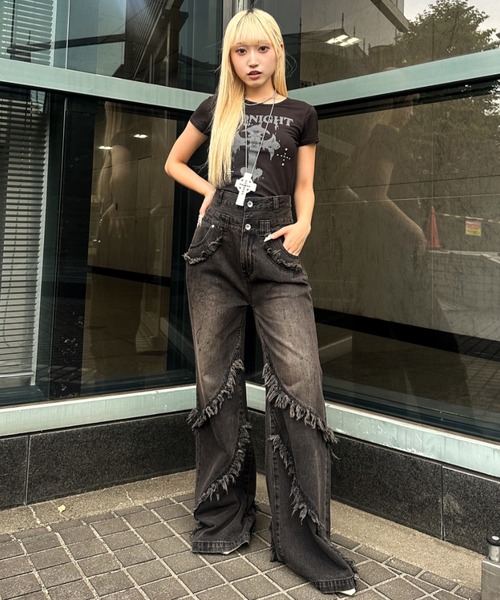 A‘gem 9（エージェムナイン）の「A'GEM/9 × .kom 『A'GEM/9/エージェムナイン』 Wウエストデニムパンツ（デニムパンツ・メンズ・ライトブルー/ブラック・M/L）」の20枚目の写真