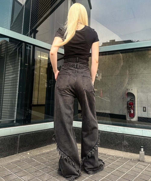 A‘gem 9（エージェムナイン）の「A'GEM/9 × .kom 『A'GEM/9/エージェムナイン』 Wウエストデニムパンツ（デニムパンツ・メンズ・ライトブルー/ブラック・M/L）」の22枚目の写真