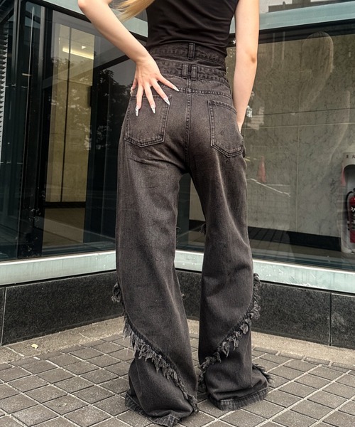 A‘gem 9（エージェムナイン）の「A'GEM/9 × .kom 『A'GEM/9/エージェムナイン』 Wウエストデニムパンツ（デニムパンツ・メンズ・ライトブルー/ブラック・M/L）」の14枚目の写真