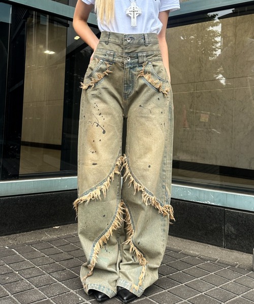 A‘gem 9（エージェムナイン）の「A'GEM/9 × .kom 『A'GEM/9/エージェムナイン』 Wウエストデニムパンツ（デニムパンツ・メンズ・ライトブルー/ブラック・M/L）」の19枚目の写真