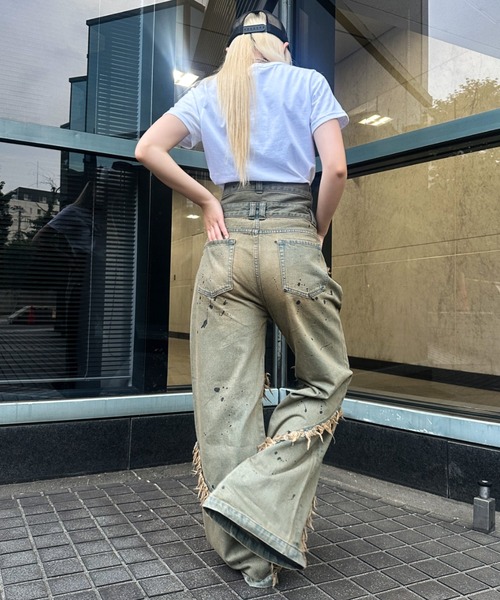 A‘gem 9（エージェムナイン）の「A'GEM/9 × .kom 『A'GEM/9/エージェムナイン』 Wウエストデニムパンツ（デニムパンツ・メンズ・ライトブルー/ブラック・M/L）」の17枚目の写真