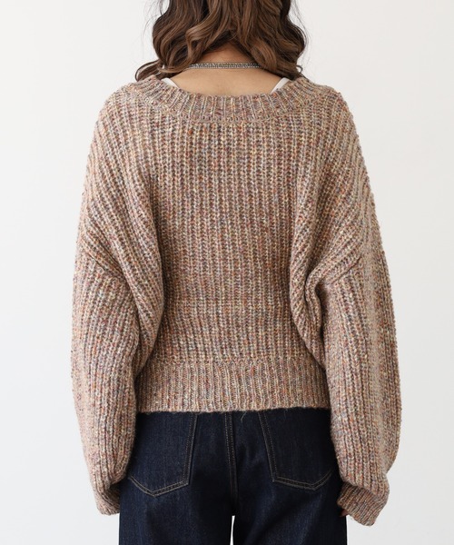 hunch(ハンチ)の「hunch ワイドショートラメ混ニット(ニット/セーター・レディース・カーキ系/ベージュ系/ネイビー系・FREE)」の15枚目の写真