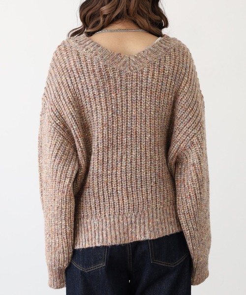 hunch(ハンチ)の「hunch ワイドショートラメ混ニット(ニット/セーター・レディース・カーキ系/ベージュ系/ネイビー系・FREE)」の20枚目の写真