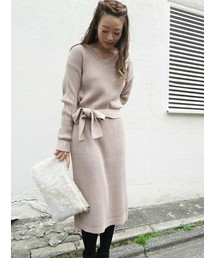 Chico | 【who's who Chico】Vネック紐付ニットワンピース(ワンピース)