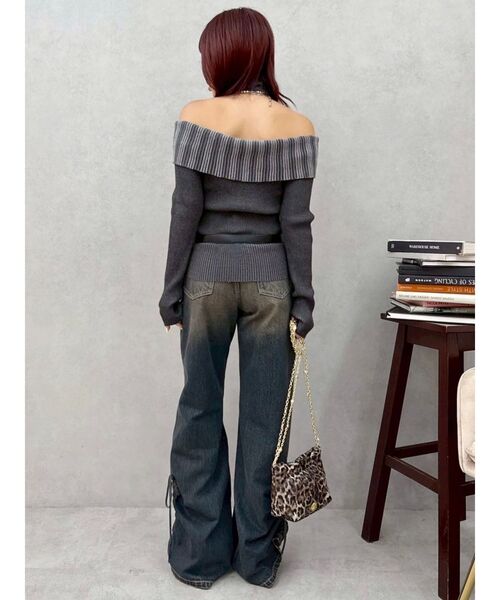 EVRIS（エヴリス）の「チョーカーSETオフショルニットトップス（ニット/セーター・レディース・グレー/レッド/ブラウン・FREE）」の8枚目の写真