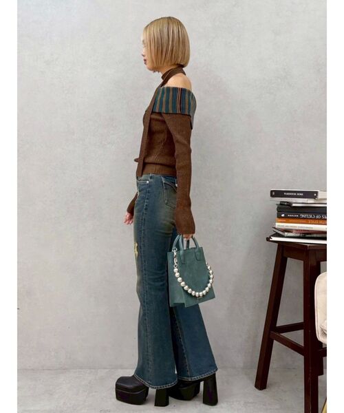 EVRIS（エヴリス）の「チョーカーSETオフショルニットトップス（ニット/セーター・レディース・グレー/レッド/ブラウン・FREE）」の14枚目の写真