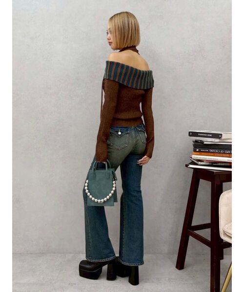 EVRIS（エヴリス）の「チョーカーSETオフショルニットトップス（ニット/セーター・レディース・グレー/レッド/ブラウン・FREE）」の15枚目の写真