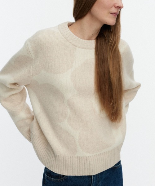 マリメッコ VIRTAUS UNIKKO ウールニット 大きめL 洗える グレー マリメッコ VIRTAUS UNIKKO ウールニット 大きめL 洗える グレー