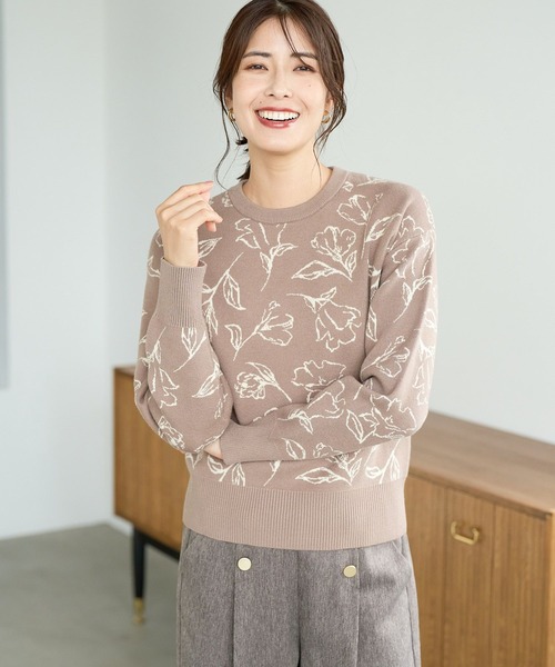 FOUND GOOD（ファウンドグッド）の「センバナジャガードニット（ニット/セーター・レディース・ベージュ/ブラック/ブルー系2・L/M/S）」の3枚目の写真