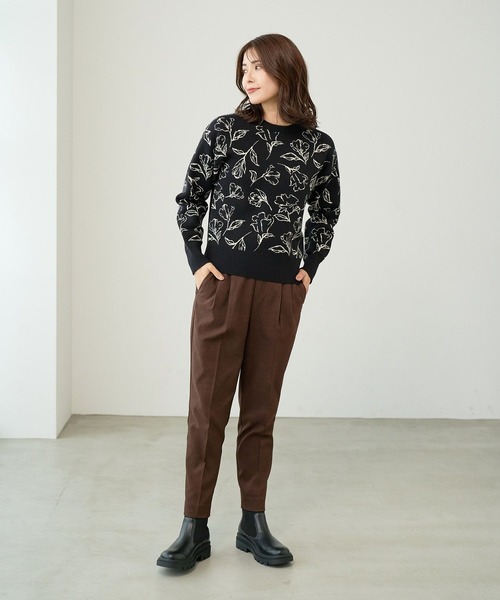 FOUND GOOD（ファウンドグッド）の「センバナジャガードニット（ニット/セーター・レディース・ベージュ/ブラック/ブルー系2・L/M/S）」の4枚目の写真