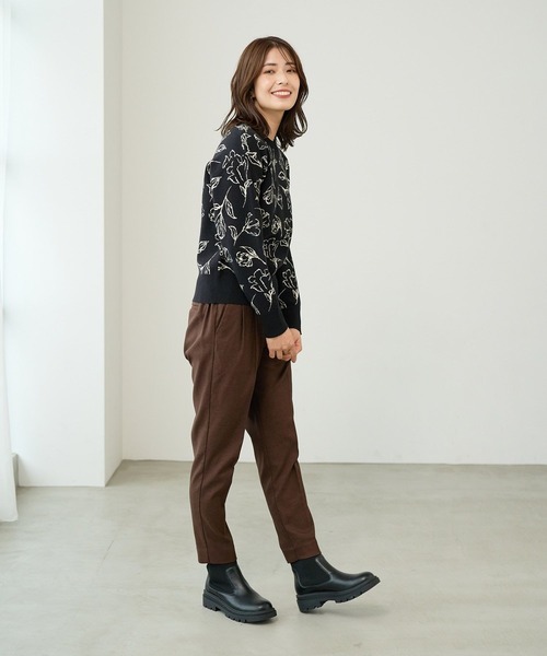 FOUND GOOD（ファウンドグッド）の「センバナジャガードニット（ニット/セーター・レディース・ベージュ/ブラック/ブルー系2・L/M/S）」の5枚目の写真