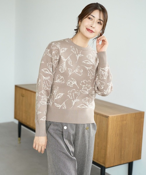 FOUND GOOD（ファウンドグッド）の「センバナジャガードニット（ニット/セーター・レディース・ベージュ/ブラック/ブルー系2・L/M/S）」の10枚目の写真