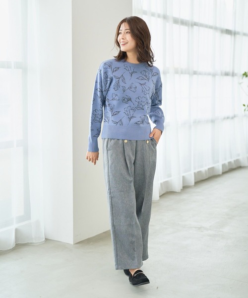 FOUND GOOD（ファウンドグッド）の「センバナジャガードニット（ニット/セーター・レディース・ベージュ/ブラック/ブルー系2・L/M/S）」の12枚目の写真