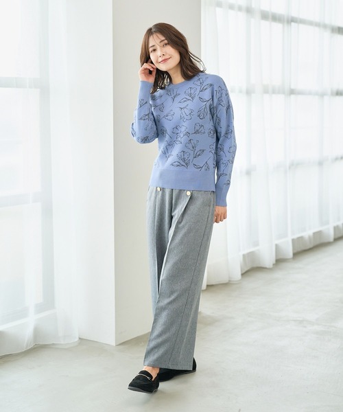 FOUND GOOD（ファウンドグッド）の「センバナジャガードニット（ニット/セーター・レディース・ベージュ/ブラック/ブルー系2・L/M/S）」の13枚目の写真