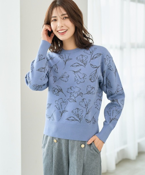 FOUND GOOD（ファウンドグッド）の「センバナジャガードニット（ニット/セーター・レディース・ベージュ/ブラック/ブルー系2・L/M/S）」の14枚目の写真