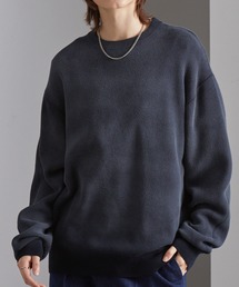 MONO-MART | ヴィンテージスプレー加工 グラデーションオーバーサイズクルーネックニット(ニット/セーター)