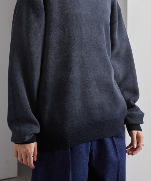 MONO-MART（モノマート）の「ヴィンテージスプレー加工 グラデーションオーバーサイズクルーネックニット（ニット/セーター・メンズ・ネイビー/チェリーレッド/ブラウン/グレー/ブラック・S/L/M）」の11枚目の写真