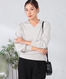 【キレメクシリーズ】浅Ｖネックネックニット