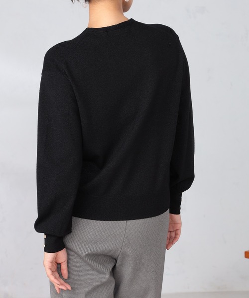 GALLORIA（ギャローリア）の「【キレメクシリーズ】浅Ｖネックネックニット（ニット/セーター・レディース・イエロー/ライトグレー/ブラック/ライラック・S/M/L/LL）」の5枚目の写真