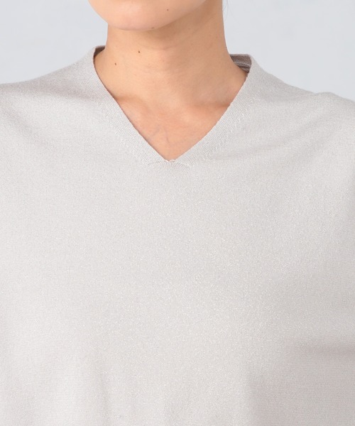 GALLORIA（ギャローリア）の「【キレメクシリーズ】浅Ｖネックネックニット（ニット/セーター・レディース・イエロー/ライトグレー/ブラック/ライラック・S/M/L/LL）」の11枚目の写真