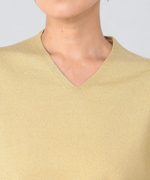 GALLORIA（ギャローリア）の「【キレメクシリーズ】浅Ｖネックネックニット（ニット/セーター・レディース・イエロー/ライトグレー/ブラック/ライラック・S/M/L/LL）」の19枚目の写真