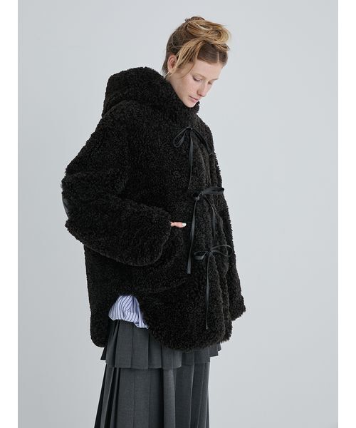 Synthetic Fur Lace-up Duffle Coat/シンセティックファー レース