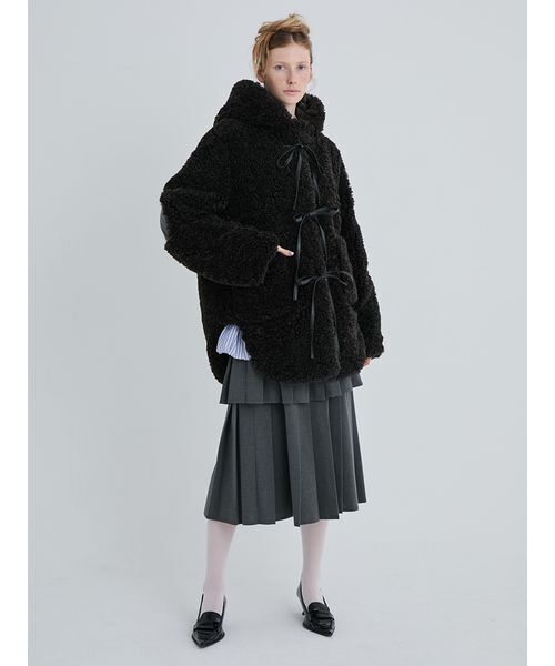 Synthetic Fur Lace-up Duffle Coat/シンセティックファー レース