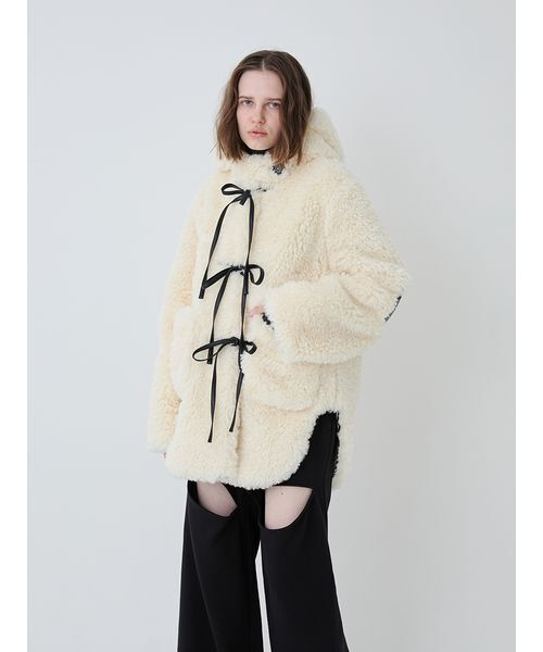 SORIN（ソリン　）の「Synthetic Fur Lace-up Duffle Coat/シンセティックファー レースアップダッフルコート（その他アウター・レディース・ブラック/オフホワイト・38）」の10枚目の写真