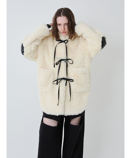 Synthetic Fur Lace-up Duffle Coat/シンセティックファー レース