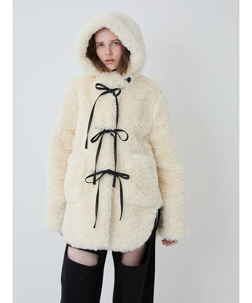 Synthetic Fur Lace-up Duffle Coat/シンセティックファー レース