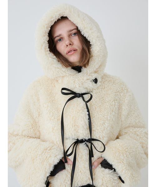 Synthetic Fur Lace-up Duffle Coat/シンセティックファー レース