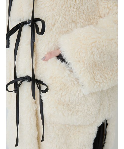 SORIN（ソリン　）の「Synthetic Fur Lace-up Duffle Coat/シンセティックファー レースアップダッフルコート（その他アウター・レディース・ブラック/オフホワイト・38）」の20枚目の写真