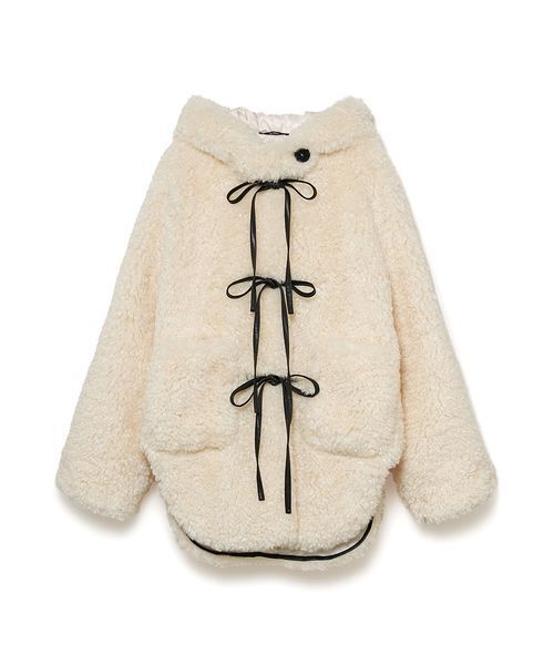 SORIN（ソリン　）の「Synthetic Fur Lace-up Duffle Coat/シンセティックファー レースアップダッフルコート（その他アウター・レディース・ブラック/オフホワイト・38）」の18枚目の写真