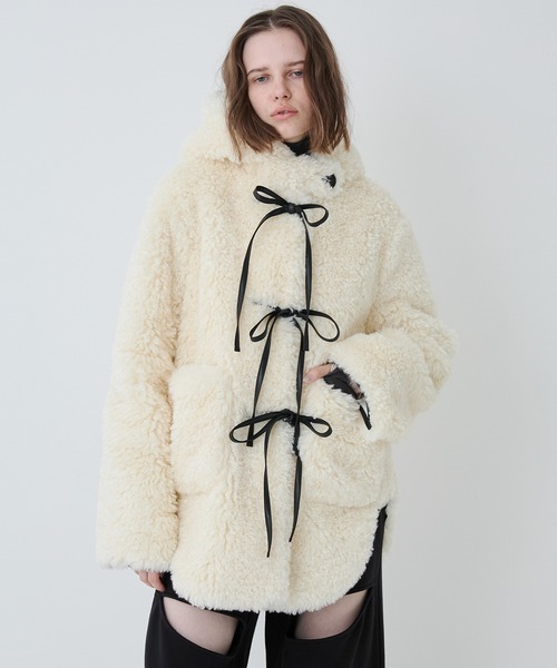 Synthetic Fur Lace-up Duffle Coat/シンセティックファー レース