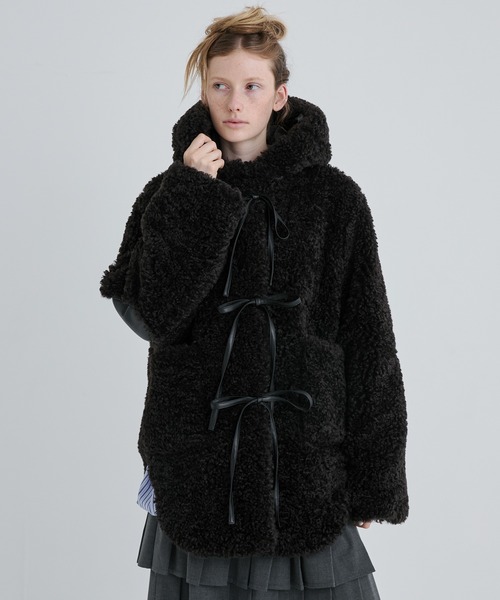Synthetic Fur Lace-up Duffle Coat/シンセティックファー レース