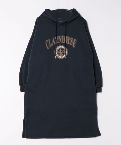 Ritzy（リッツィー）の「ロゴプリント フード付き裏起毛ワンピース（ワンピース・レディース・モカ/ネイビー/グレー・FREE）」の21枚目の写真