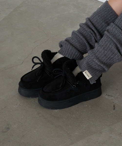 RAY CASSIN（レイカズン）の「厚底ボアシューズ（その他シューズ・レディース・ベージュ/ブラック・S/M/L）」の6枚目の写真