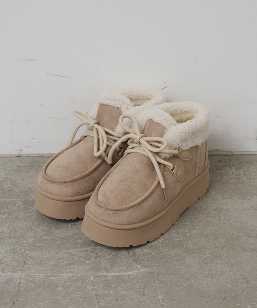 RAY CASSIN（レイカズン）の「厚底ボアシューズ（その他シューズ・レディース・ベージュ/ブラック・S/M/L）」の8枚目の写真