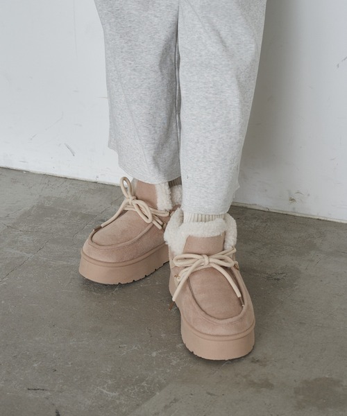 RAY CASSIN（レイカズン）の「厚底ボアシューズ（その他シューズ・レディース・ベージュ/ブラック・S/M/L）」の9枚目の写真