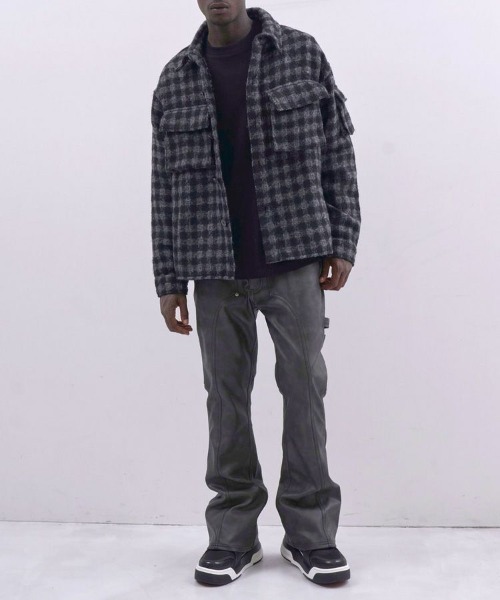【MLVINCE】MILITARY CHECK JACKET / ブラック [MCJ01BK]
