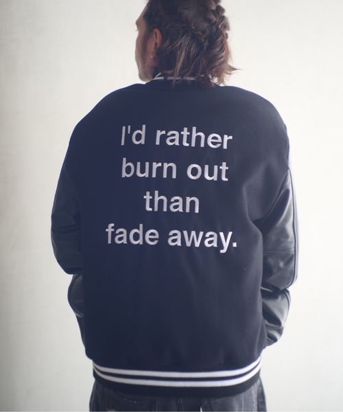 ADAM PATEK(アダムパテック)の「ADAMPATEK/leather sleeves varsity jacket/袖レザースタジャン(スタジャン・メンズ・ブラック×ホワイト/ブラック×ブラック・1/2)」の13枚目の写真