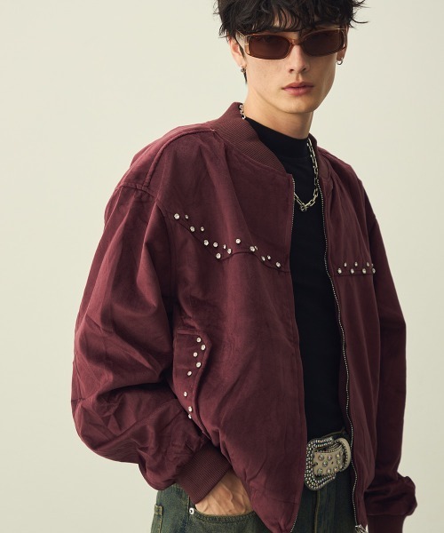 セール】Studded Velour Blouson / スタッズベロアブルゾン（ブルゾン