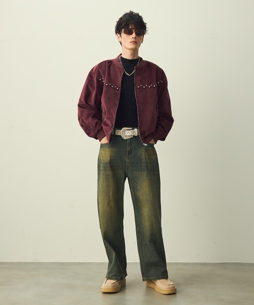 【レア】CREAM SODA ベロア生地 ブルゾン セール】Studded Velour Blouson / スタッズベロアブルゾン（ブルゾン