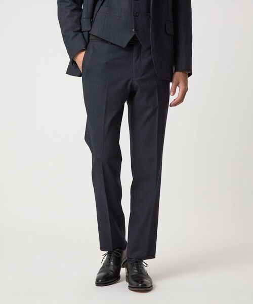 green label relaxing（グリーンレーベルリラクシング）の「A+ TWPU バーズアイ スリム アジャスター スラックス -ウォッシャブル・ストレッチ-（スラックス・メンズ・ダークブラウン/ダークグレー/ネイビー・S/XL/L/M/XXL）」の3枚目の写真